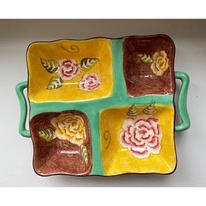 Rommel Nueva for Saparna Divided Side Serving Dish/Vegetable Platter Vintage.